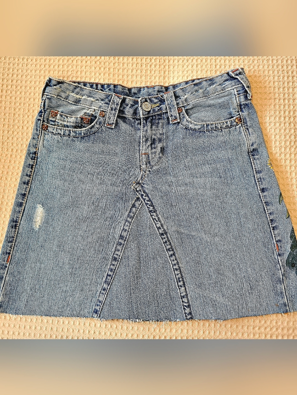 TRUE RELIGION Joey Miss Lady Godiva | Vintage Y2K | Rare Embroidery Denim Skirt - Picture 7 of 11